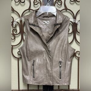 Blanc Noir faux leather zipper vest